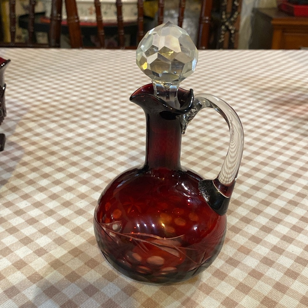 Vintage ruby red cruet
